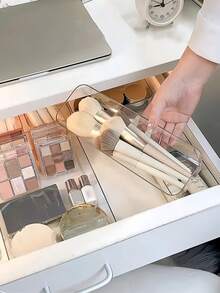 1/4/6/8/9pcs Transparent Plastic Drawer Makeup Organizer Set, Vanity Desk Storage Box, Jewelry & Small Tools Organizer For Kitchen, Bedroom, Bathroom, Office, Party Desk Decor - Clear - View 7