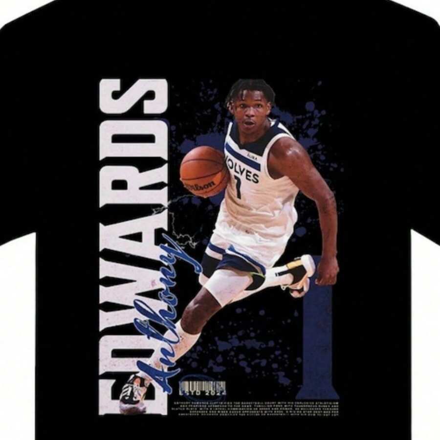 Anthony Edwards - Minnesota Unisex Crewneck T-Shirt - màu đen - Xem 1