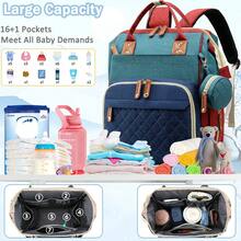 Baby Carrier Diaper Bag Essential Tote Bag For Baby Travel , Travel Storage Bag, Multi-Functional Waterproof Diaper Bag, Stroller Strap Pacifier Box - Blue-green - View 5