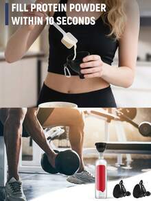 1 st proteinpulverbehållare att ta med, proteinpulverbehållare med tratt, fitnesspulverlåda minipulverlåda, minitratt med nyckelring och nyckelring, vattenflasktratt minitratt, utrustad med nyckelring och nyckelring, vattenflasktratt, med nyckelring och nyckelring för gym - Multifärgad - Visa 4