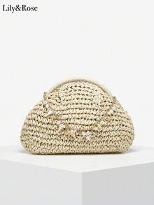 Túi xách nữ SIA kiểu dáng bohemian tối giản cổ điển, chất liệu dệt hình vỏ sò, dung tích lớn, xếp ly hình đám mây, thích hợp cho các buổi đi chơi, dự tiệc và sử dụng hàng ngày. - Màu be - Xem 1