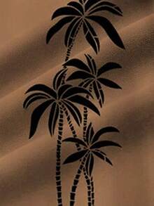 Vintage Bowling Coconut Tree Striped 3D Print Plus Size Men's Button Pocket Short Sleeve Shirt - Brown - View 7