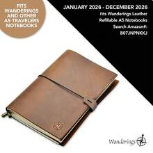 Wanderings 2026/27 Calendar Planner Inserts - Ivory Color - Thick Monthly Weekly Calendar Refill For A5 6-Ring Binder Planner Compatible With Filofax 8 1/4 X 5 5/8 (21cm X 14.2cm) To Jun 2027 - DatedCalendar2026 - View 8