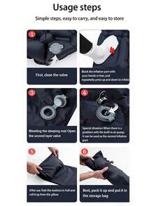 1pc Ultralight Compact Inflatable Sleeping Pad With Foot Pump And Pillow, Ideal For Camping, Backpacking And Hiking, Camping Equipment - Multicolor - View 4