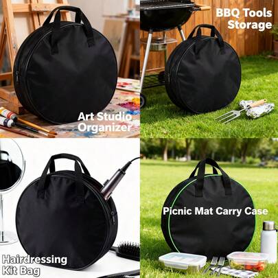 Waterproof Oxford Circular Tool Bag - Portable Hardware And Car Charger Cable Storage Pouch,Beach,Summer,Vacation,Holiday,Travel Essential,Going Out Tops,Household Items