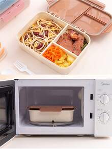 Multi-Compartment Lunch Box, Unisex Bento Box, Leakproof Divided Lunch Container For Students, Microwave- Sealed Meal Box Set - Multicolor - View 3