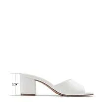 Women Chunky Low Heel Mule Sandals, Comfortable Square Open Toe Slide Sandals Slip On, Versatile Minimalist Chunky Heel Sandals For Summer Spring Casual Wearing - trắng - Xem 6