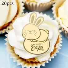 5pcs/10pcs/20pcs Bunny Easter Egg Happy Easter CupCake Topper Decor,For Easter Party DIY Cake Dessert Decoration Supplies - Multicolor - View 22