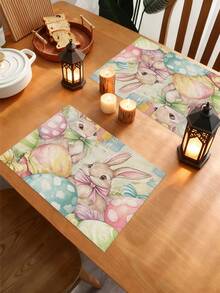 1 pezzo Runner da tavolo con motivo coniglietto di Pasqua, runner da tavolo con motivo uova di Pasqua, decorazione casa di Pasqua, 1 pezzo runner da tavolo, 4 pezzi sottopiatti, 1 pezzo federa, 3 prodotti disponibili, decorazioni per la casa per interni/esterni, forniture per feste, decorazione per la stanza. Adatto per decorazione casa e cucina di Pasqua e decorazione per eventi e feste. - Multicolore - Visualizzare 6