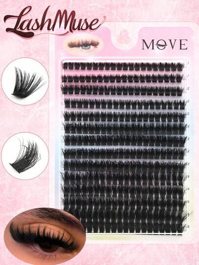 Fengxiu Eyelash 1BOX/2BOX 280PCS/560 PCS Russian Volume D-Curl Segmented False Eyelashes, 0.31-0.63inch Mixed Size Design 80D, Natural Soft Sectional Fake Lashes, Thick Curly For DIY Home, Perfect For Dating, Daily, Party, Stage, Travel Makeup, Essential For Mother's Day, Easter, Thanksgiving, Christmas, Halloween Eye Makeup, Great Gift & Beginner Friendly Lashes, Eyelash Clusters, Individual Lashes, Fake Lashes