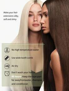 DNE HAIR 10件組 100%人髮隱形接髮片，中棕色高光澤淺棕直髮，14-22英吋長，絲滑無縫，頂級品質，髮尾豐厚，適合細髮，女性美髮沙龍與日常使用 - S4/27 - 查看 10