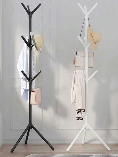 1 pieza Percha colgante multifuncional portátil - Negro y Blanco, Caja de almacenamiento independiente con tapa, ganchos para bolsos, toallas - Diseño de plástico ahorra espacio apto para dormitorio, armario - Carga máxima 1kg