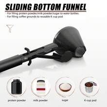 Plastic Measuring Scoop Funnel Multi-Purpose Use Kitchen Scoop For Protein Powder Drinks - Black - View 6