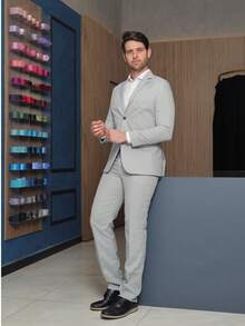 Light Gray Tailored Suit - Màu Xám nhạt - Xem 8