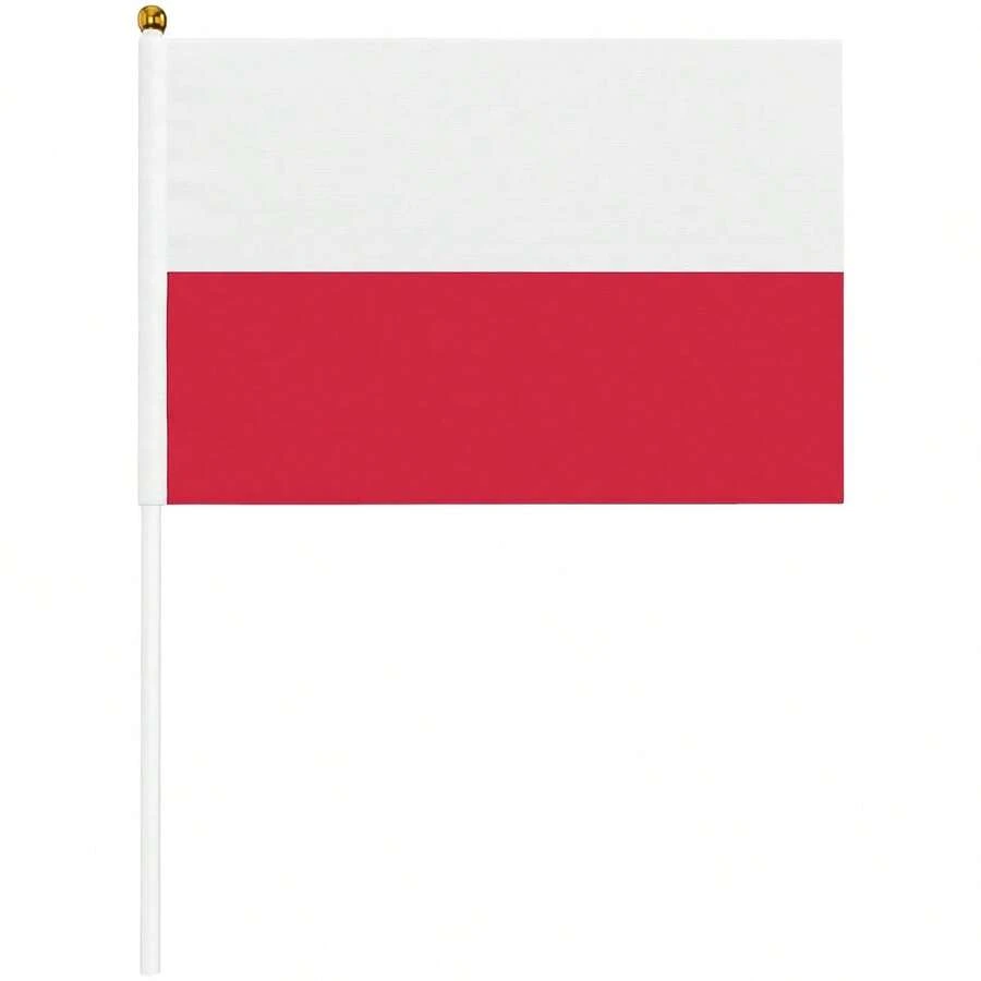 Mini Bandera Polonia, MXPHF-000, 1Pza, Polonia, 14x21cm, Tela Poliéster, Asta Plástico. - Multicolor - Ver 1