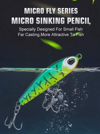  KINGDOM 1PC Micro Sinking Pencil Fishing Bait 40mm 4g, Built In Lead For Far Casting, Low Resistance, All-Layer Search, Durable ABS Material, Suitable For Bass/Trout
