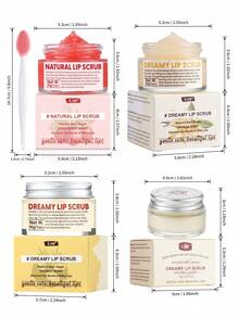 草莓糖唇部磨砂膏 - 适用于干燥、皲裂和暗沉的嘴唇 - 唇部去角质磨砂膏和润唇膏 - 深层滋养糖磨砂膏 - 蕴含霍霍巴籽油 - 多味 - 查看 11