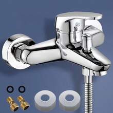 Grifo mezclador de ducha de aleación de zinc pulida - Diseño premium montado en la pared, válvula de agua caliente/fría antioxidante, accesorio de ducha de baño de fácil instalación - clásico - Ver 7