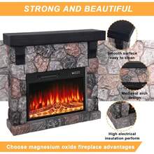 [2 Packages Shipping]Electric Fireplace With Mantel, 23 Inch Electric Fireplace Insert, TV Stand Freestanding Heater With Remote Control Timer LED Flame For Living Room Bedroom,Thanksgiving,Christmas  Gift - 36inch - 查看 6