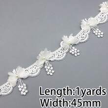 (1yards/Piece) White Water-Soluble Mesh, Lace, Lace Fabric, Holiday Party Gift, Handmade DIY Material - Mixed Colors - View 9