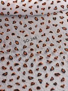 2 Sets Retro Fashionable Leopard Print 3D Nail Stickers, Black And Brown Leopard Print 3D Self-Adhesive Nail Art Decals For Winter - Multicolor - View 8