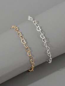 2件套情侣阴阳项链和双色手链套装 - 彩色 - 查看 2