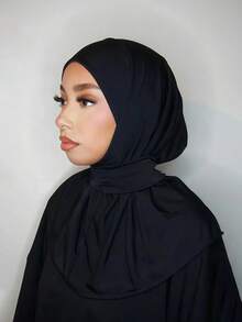 1顶时尚休闲优雅速戴头巾帽，经典简约风格，柔软透气的莫代尔面料，适合日常生活、节日、祈祷等场合。 - Button Sports Headband - 查看 3