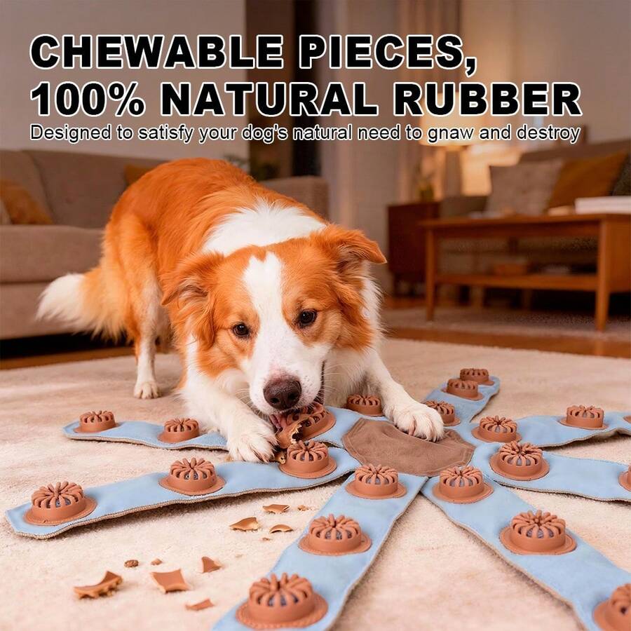 Octopus Dog Puzzle Toy - Mental Stimulation & Slow Feeder With Barriers, Spikes & Twist Traps, Durable Chew-Resistant Brain Game For Small, Medium, Large Dogs - Blue - View 1