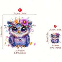 Bộ 1/2/3 miếng dán chuyển nhiệt hình cú mèo hoạt hình màu tím dễ thương, bền lâu, thích hợp để tự làm áo thun, áo hoodie, quần jean, áo nỉ, ba lô, áo khoác, túi xách, gối. - L - Xem 9