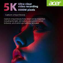 Acer S680 Digital Camera, 50MP 5K Ultra HD Vlogging Camera, Flip Screen, WiFi Transfer, Suitable For Students And Travelers, Exceeding CCD Quality - White - View 4