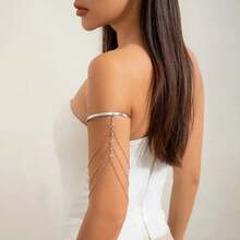 1 Piece Arm Jewelry Fashion Multi-Layered Chain Tassel Upper Arm Bracelet Armlet Armband Women Accessories - Vàng - Xem 2