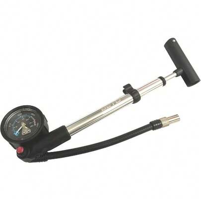 Silver Alloy Bike Shock Pump With Gauge High Pressure Portable Bicycle Tire Inflator For Cycling Outdoor