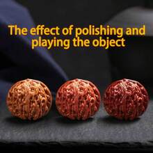 1 Pair Natural Walnut Texture Hand Massage Balls, Helpful For Muscle Relaxation And Blood Circulation. An Excellent Personal Collection Item With Aesthetic Appearance. - Multicolor - View 3