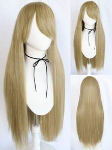 Must-Have Long Straight Wig For Dates & Shopping | Light Blonde/Silver White | Realistic Synthetic Wig For Everyday - Multicolor - View 5