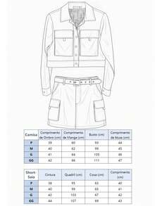 Casual Linen Shirt And Skort Set | With Belt And Pockets | Breathable Fabric - 棕色 - 查看 11