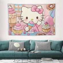 1 tấm tranh treo tường Hello Kitty Enchanted Ice Cream của Sanrio - Món quà ngọt ngào với màu sắc pastel, chất liệu polyester mềm mại, hoàn hảo cho ký túc xá, phòng ngủ và các bữa tiệc, trang trí tường tiệc | Tranh treo tường nhân vật hoạt hình | Tranh treo tường, dành cho nghệ thuật trang trí tường Hello Kitty - Nhiều màu - Xem 4