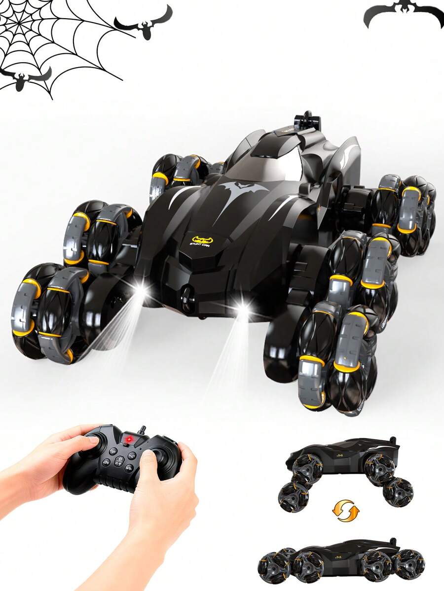 1pc 8-Wheel Remote Control Stunt Car Toy, 360° Rotation, 2.4GHz 8WD RC Stunt Car With One-Key Auto Demo, Music And LED Lights, Suitable For Boys And Girls Aged 4-12+ As Christmas/Birthday Gift
