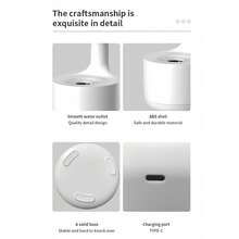 Nuevo humidificador de escritorio mini 3D con efecto de cascada de ósmosis inversa, funcionamiento silencioso para uso doméstico y de oficina, anti-gravedad - Humidificador antigravedad - blanco - Ver 10