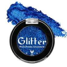 Blue Glitter Eyeshadow, Highly Pigmented Bright Sparkly Eye Makeup, Long Lasting Holographic Royal Blue Shimmer Chrome Eye Shadow Palette Single For Brown Eyes, Vegan Cruelty &Amp; Talc Free (Royal #6E) - ColorE - 查看 1