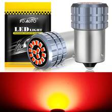 TOAUTO مصباحي إشارة الانعطاف/الفرامل LED قطعتان - مناسبة ل- 1156/1157 BA15S/BAY15D، قاعدة برغي ثلاثية، مصابيح بديلة عالية السطوع للسيارات والشاحنات والدراجات النارية والمركبات الترفيهية والقوارب، ترقية إضاءة المركبة، تصميم عدسة شفاف، متينة - متعدد الألوان - مشاهدة 15