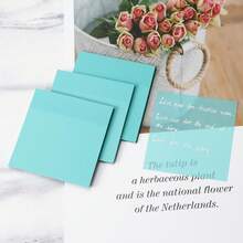 10pcs Mint Green Transparent Sticky Notes, Student Mistake Marking, Office Memo Pads Set - 10 Mint Green Sticky Notes - View 6