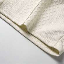 Conjunto deportivo casual para hombre, top de media cremallera de unicolor y pantalones cortos hasta la rodilla, para verano - Blanco - Ver 9