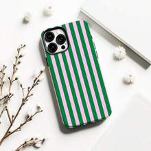 Pink & White Striped Phone Case, Compatible With IPhone 17/16/15/14/13/12/11 Pro Max - màu xanh lá - Xem 5