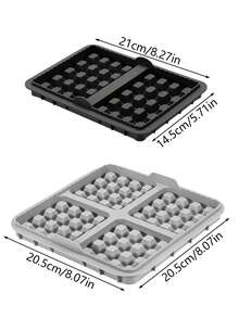 1个硅胶华夫饼烤盘，方形华夫饼模具，空气炸锅不粘烤盘，煎饼模具，烘焙模具，耐热空气炸锅内衬，适用于空气炸锅、烤箱、微波炉，用于制作各种美味的华夫饼、糕点，易于清洁，可水洗 - 彩色 - 查看 9