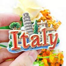 1pc Colorful Resin Fridge Magnet, Italy Travel Souvenir Florence, Milan, Venice, Dolomites, Sicily, Amalfi Lemon, Alberobello Art Decor For Refrigerator, Whiteboard, Cabinet, Dishwasher, Kitchen, Home, Valentine's Day Gift, Friends & Family, Historical Culture, Personalized Creative Cartoon Stationery Decoration, Shop Display - Multicolor - View 13