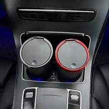 Papelera redonda de alta calidad para el coche con tapa, caja de almacenamiento de basura para el coche, diseñada para adaptarse a la mayoría de los portavasos y reposabrazos, adecuada para el almacenamiento en el coche, el hogar, los viajes por carretera y las salidas familiares, un accesorio esencial para todo propietario de automóvil, un regalo perfecto para nuevos conductores y entusiastas de los viajes por carretera, accesorio de decoración interior del coche - Multicolor - Ver 4