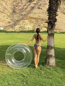 1pc Inflatable Transparent Swimming Ring, Photography Travel, Women's Swimming Ring, Adult Round Transparent Swimming Ring, Transparent Life Buoy - Swimming Ring - View 5