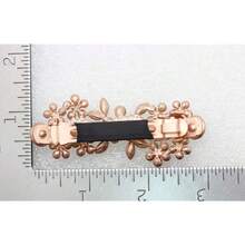 Gorgeous Clear Crystal Floral Hair Clip Barrette - Clear/Rose-gold - View 6