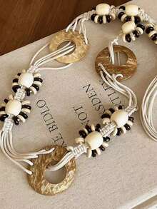 1 chiếc thắt lưng tua rua nhiều lớp phong cách cao bồi miền Tây Bohemian - Phong cách Mỹ Y2K sang trọng cổ điển, được trang trí bằng hạt ngọc lam và tua rua đính hạt, phụ kiện eo thời trang, mộng mơ đậm chất đồng quê, phù hợp cho các lễ hội âm nhạc, kỳ nghỉ, bãi biển và trang phục thường ngày. - Nhiều màu - Xem 6