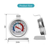 Refrigerator Thermometer (-20~80) 3Pcs, 4 Color Scope, Stainless Steel Freezer Thermometer, Fridge Thermometer With Hook Plate Base, Analog, For Kitchen, Cold Storage, Freezing - Silver - View 2